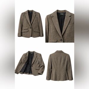 Lauren Ralph Lauren Classic Herringbone Blazer, size 10, pristine